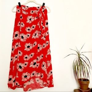 Anthropologie Colloquial Daisy Wrap Skirt